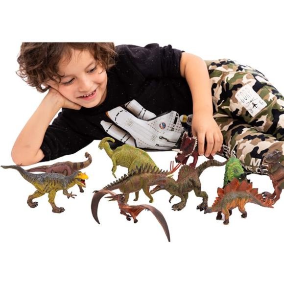 Large Dinosaur Figures Playset 7Inch,Realistic JurassicToy with Educational Book - Picture 5 of 7